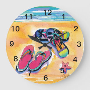 Strand-Flipflop-Wanduhr Große Wanduhr