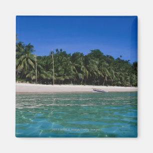 Strand, Floß in der Ferne Magnet