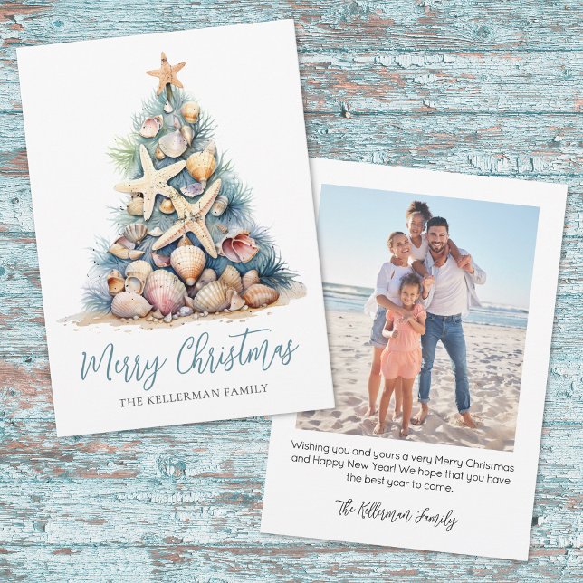 Strand Frohe Weihnachten (Beach Merry Christmas Holiday Card )