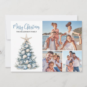 Strand Frohe Weihnachten Familienfoto