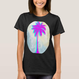 Strand für Frauen Pink Palm Palm Beach Urlaub T-Shirt