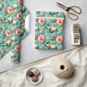 Strand für Siamkatzenliebhaber Geschenkpapier