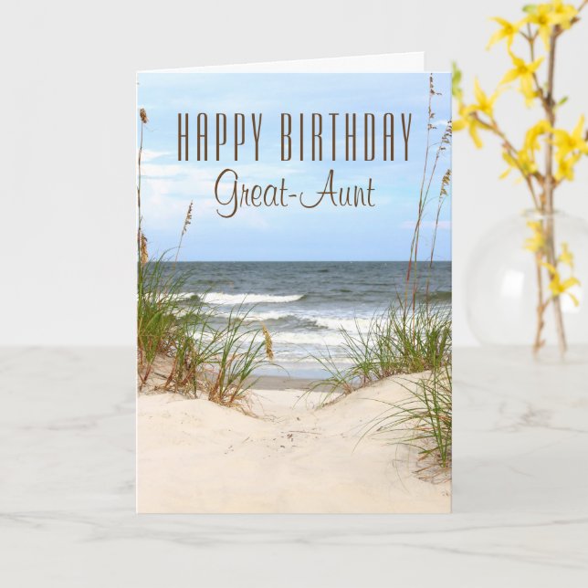 Strand Geburtstag Großtante Karte (Gelbe Blume)