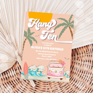 Strand-Geburtstags-Surfpärty-Einladung Einladung