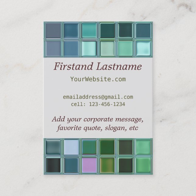 Strand-Glasmosaik-Fliesen-Kunst Visitenkarte (Vorderseite)