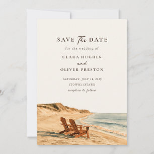 Strand Golden Hour Zwei Stühle Strandhochzeit Save The Date