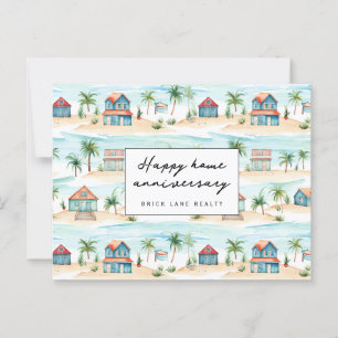 Strand Happy Home Jubiläum Immobilien Postkarte