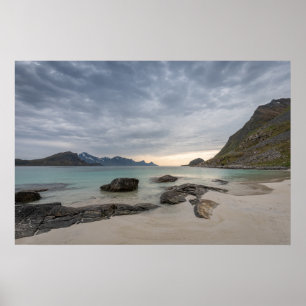Strand Haukland Lofoten Poster