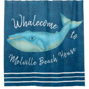 Strand-Haus-Blauwal SeeWhalecome Gewohnheit Duschvorhang