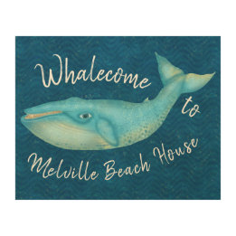 Strand-Haus-Blauwal SeeWhalecome | Gewohnheit Holzdruck