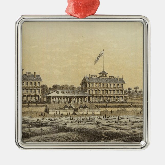 Strand-Haus, Meer geumgürtet, Monmouth Co, NJ Ornament Aus Metall (Vorne)