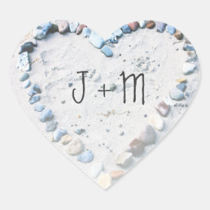 Strand-Herz-Gastgeschenk Herz-Aufkleber