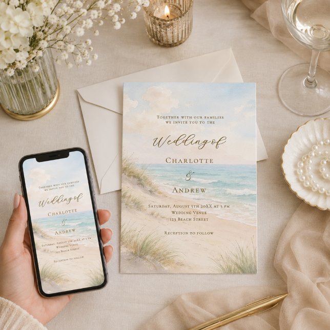 Strand Hochzeit am Meer Einladung (Von Creator hochgeladen)