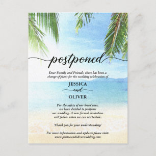 Strand Hochzeit Aufgeschoben Ankündigung Postkarte