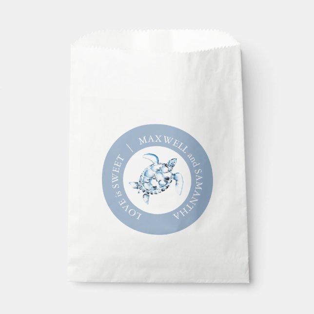 Strand Hochzeit Gefallen Taschen Wasserfarbenschil Geschenktütchen (Vorderseite)