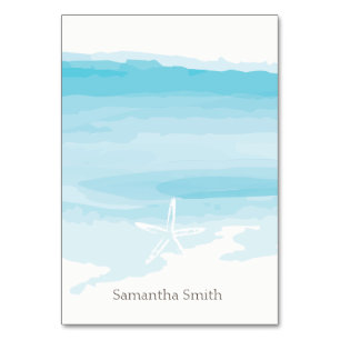 Strand-Hochzeit ı nennt Tabellen-Karte Tischnummer