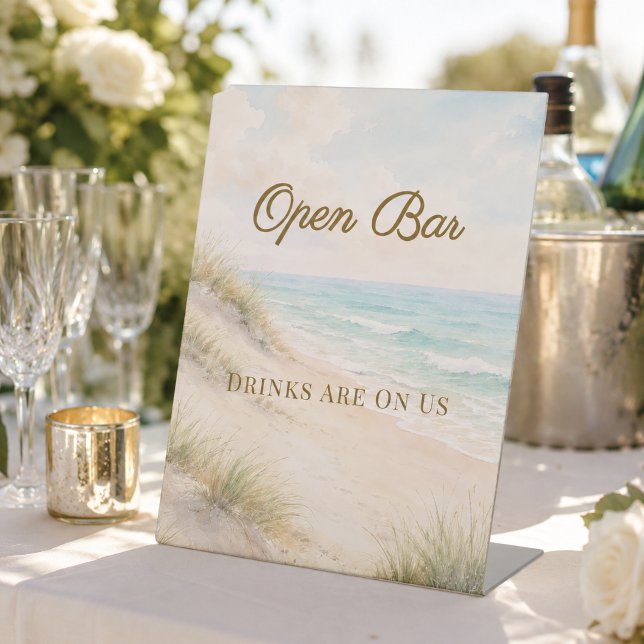 Strand Hochzeit Open Bar Sockelschild (Von Creator hochgeladen)