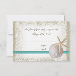 Strand Hochzeit Sand Dollar und Starfish RSVP Karte