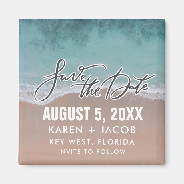 Strand-Hochzeit Save the Date Magnet (Vorne)