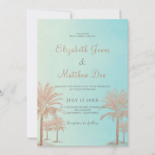 Strand Hochzeit Seaside/Ocean Palm Trees Wedding Einladung