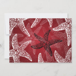 Strand Hochzeit Starfish Red Einladung