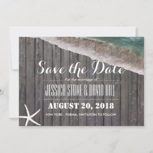 Strand Hochzeit Starfish Wood Save the Date