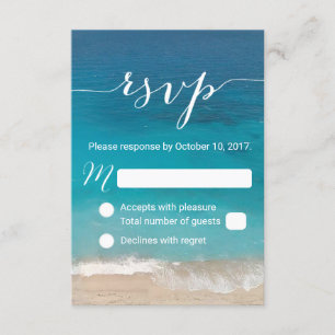Strand-Hochzeit UAWG noble Skript-Antwort RSVP Karte