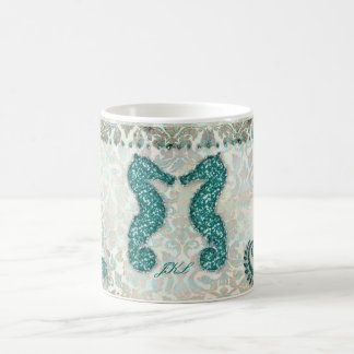 Strand-Hochzeits-Seepferdvalentine-Kaffee-Tasse Kaffeetasse