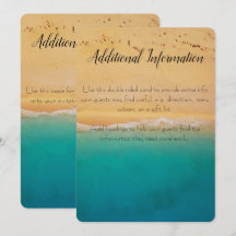Strand-Hochzeits-zusätzliche Info-Karte