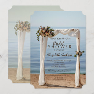 Strand Hochzeitsbogen Florale Brautparty Einladung