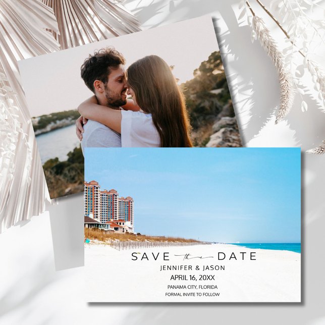 Strand-Hochzeitsfoto - Save-the-Date Save The Date (Beach Destination Wedding Photo Save the Date)