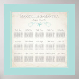Strand Hochzeitssaison CHART, Starfish Poster