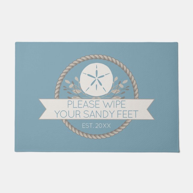Strand House Sand Dollar Custom Door Mat Fußmatte (Vorderseite)