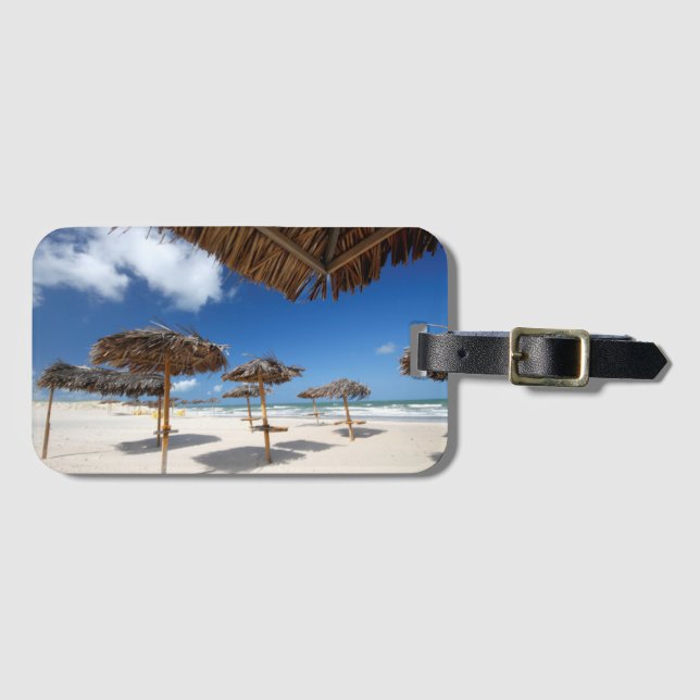 Strand-Hütten |Brazil Gepäckanhänger (Vorderseite (Horizontal))