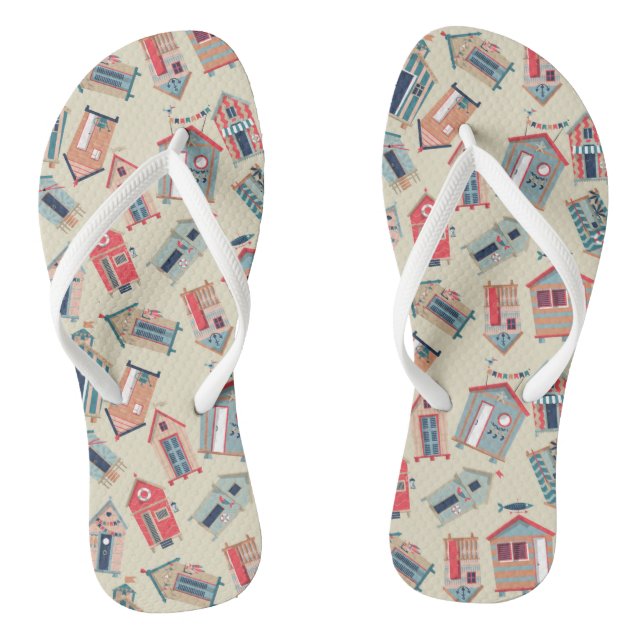 Strand-Hütten-Muster Flip Flops (Fußbett)