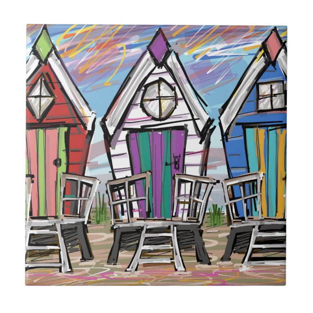 Strand-Hütten RWB Fliese (Vorderseite)