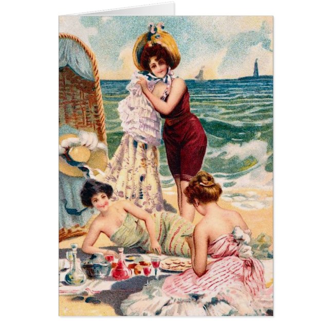 Strand-Illustrations-Karte KRW Vintage (Vorne)