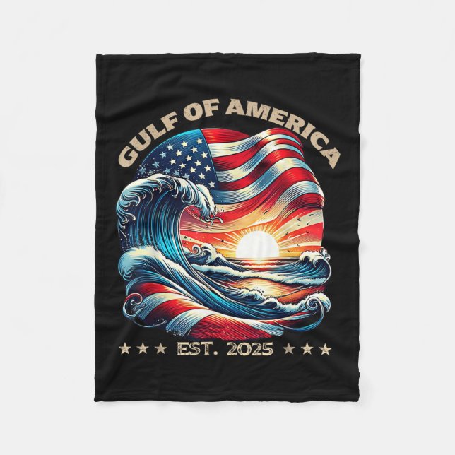 Strand im Golf von USA Est 2025 Fleecedecke (Vorderseite)