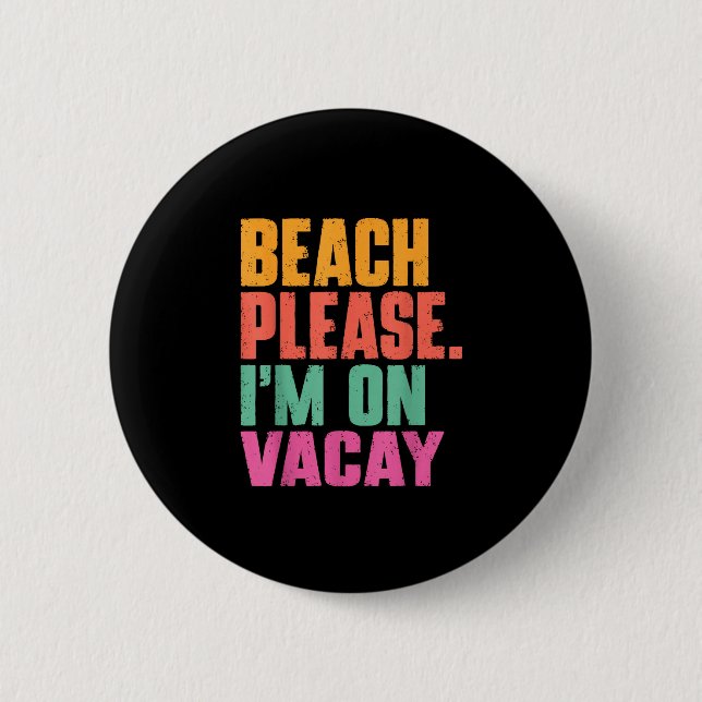 Strand im Urlaub Sommerferien retro vintage  Button (Vorderseite)