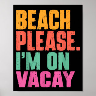 Strand im Urlaub Sommerferien retro vintage  Poster