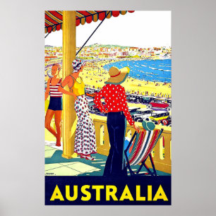 Strand in Australien, Aussicht, Menschen auf der T Poster