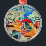 Strand in Biarritz (Frankreich) von Bedrich Feurst Silbernes Ornament<br><div class="desc">Strand in Biarritz (Frankreich) von Bedrich Feurstein.
Bitte besuchen Sie mein Geschäft für mehr interessantes Design und mehr Farbwahl.
=> zazzle.com/colorfulworld*</div>