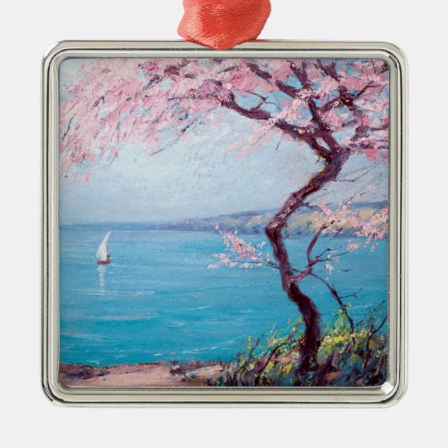 Strand in Biarritz, Frankreich (von Kimon Loghi) Ornament Aus Metall (Vorne)