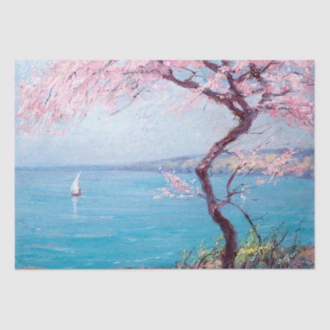 Strand in Biarritz, Frankreich (von Kimon Loghi) Seidenpapier (Vorderseite)