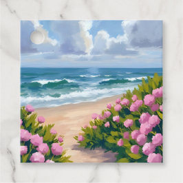 Strand in Blüte | Rosa Hortensie Ozean Küste Geschenkanhänger