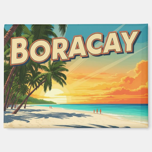 Strand in Boracay Philippinen Vintage  Magnet (Vorderseite)