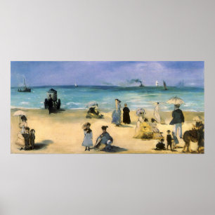 Strand in Boulogne durch Manet, Vintager Poster