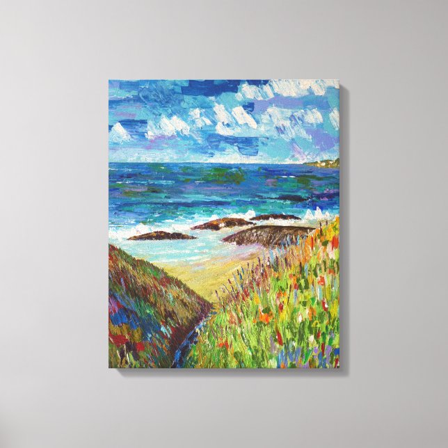 Strand in der Bretagne Leinwanddruck (Vorderseite)
