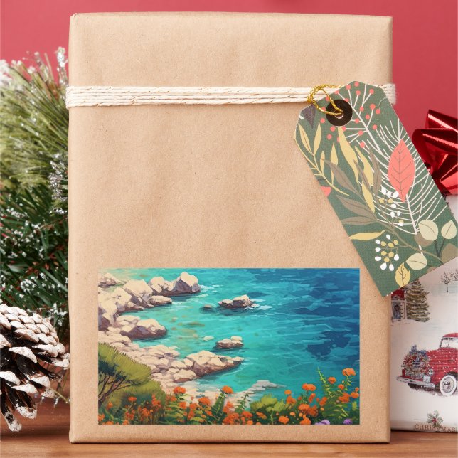 Strand in Griechenland Rechteckiger Aufkleber (Feiertag)