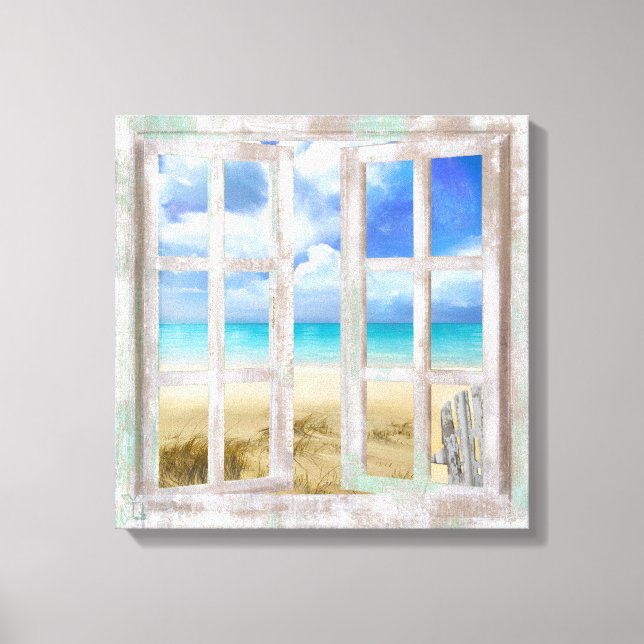 Strand in offene Hütte Leinwanddruck (Vorderseite)